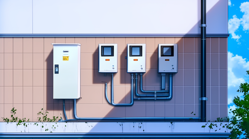 外壁に設置された蓄電池システム