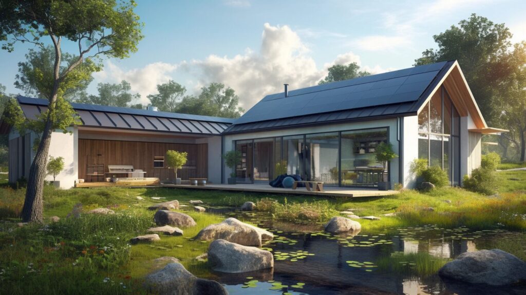 太陽光パネルを設置した一戸建ての家01