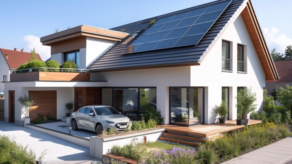 太陽光パネルを設置した一戸建ての家06