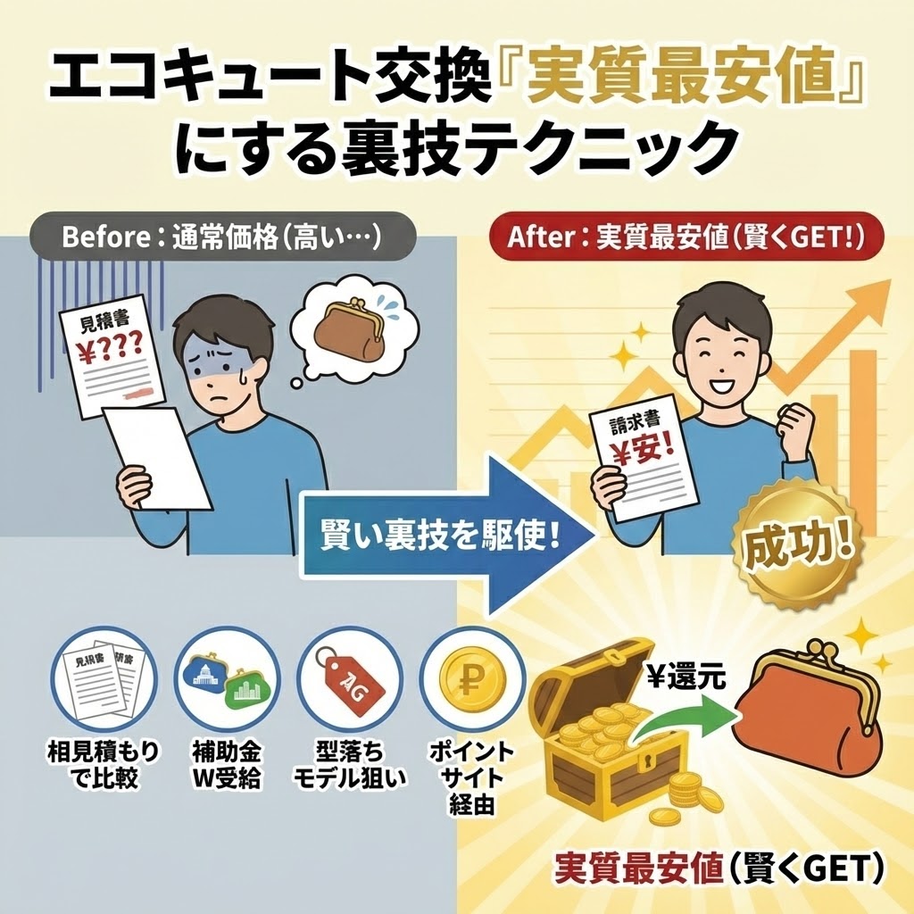 2026年エコキュート交換費用を補助金活用などで実質最安値にするための裏技テクニックとポイント解説