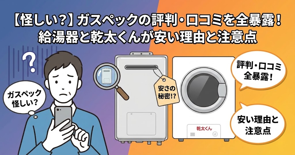 【怪しい？】ガスペックの評判・口コミを全暴露！給湯器と乾太くんが安い理由と注意点