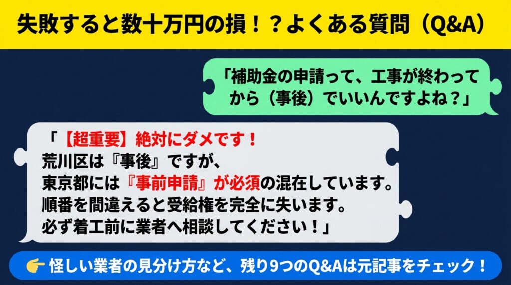 荒川区の太陽光発電・蓄電池・V2H補助金に関するよくある質問(Q&A10選) のイメージ