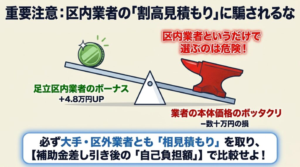 足立区で補助金を活用する際の重要な注意点　のイメージ