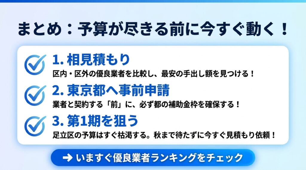 まとめ：足立区の太陽光・蓄電池補助金を逃さず活用するために　のイメージ