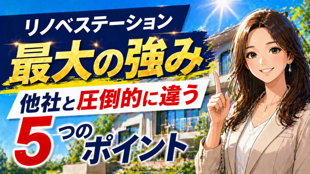 リノベステーションの最大の強みと他社と圧倒的に違う5つのポイントを解説する画像