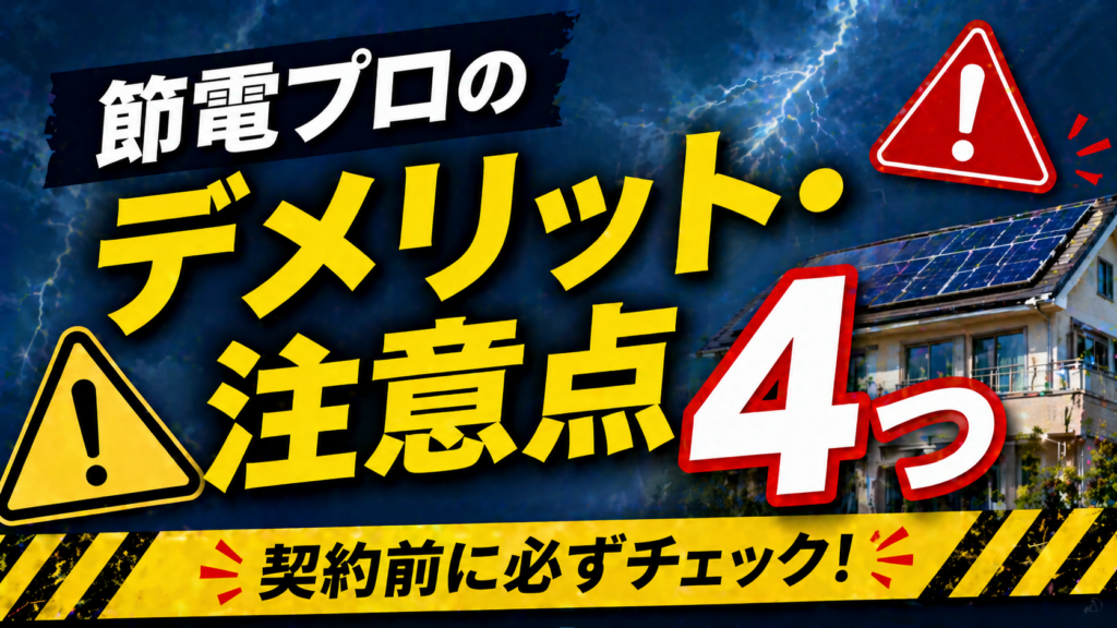 節電プロのデメリットや注意点について契約前に確認すべきポイントを分かりやすくまとめたアイキャッチ画像