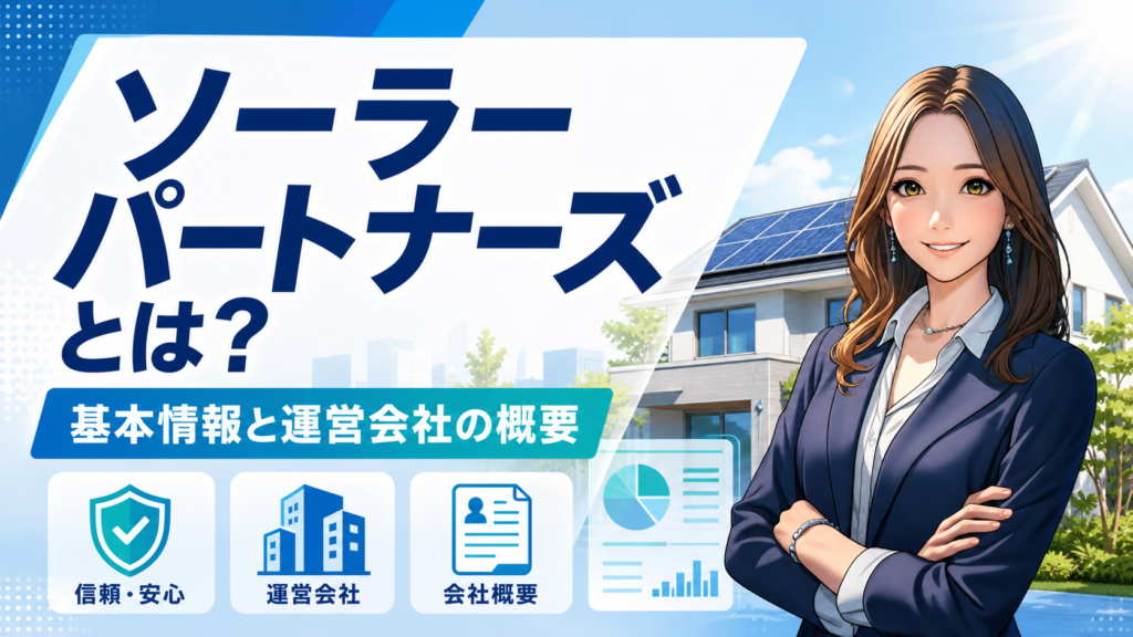 ソーラーパートナーズの基本情報と運営会社の概要を森川さんが解説する太陽光発電記事用イメージ