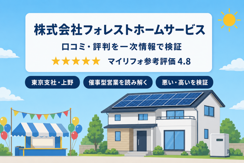 株式会社フォレストホームサービス（東京支社・上野）の口コミ・評判をマイリフォが一次情報で検証｜参考評価4.8