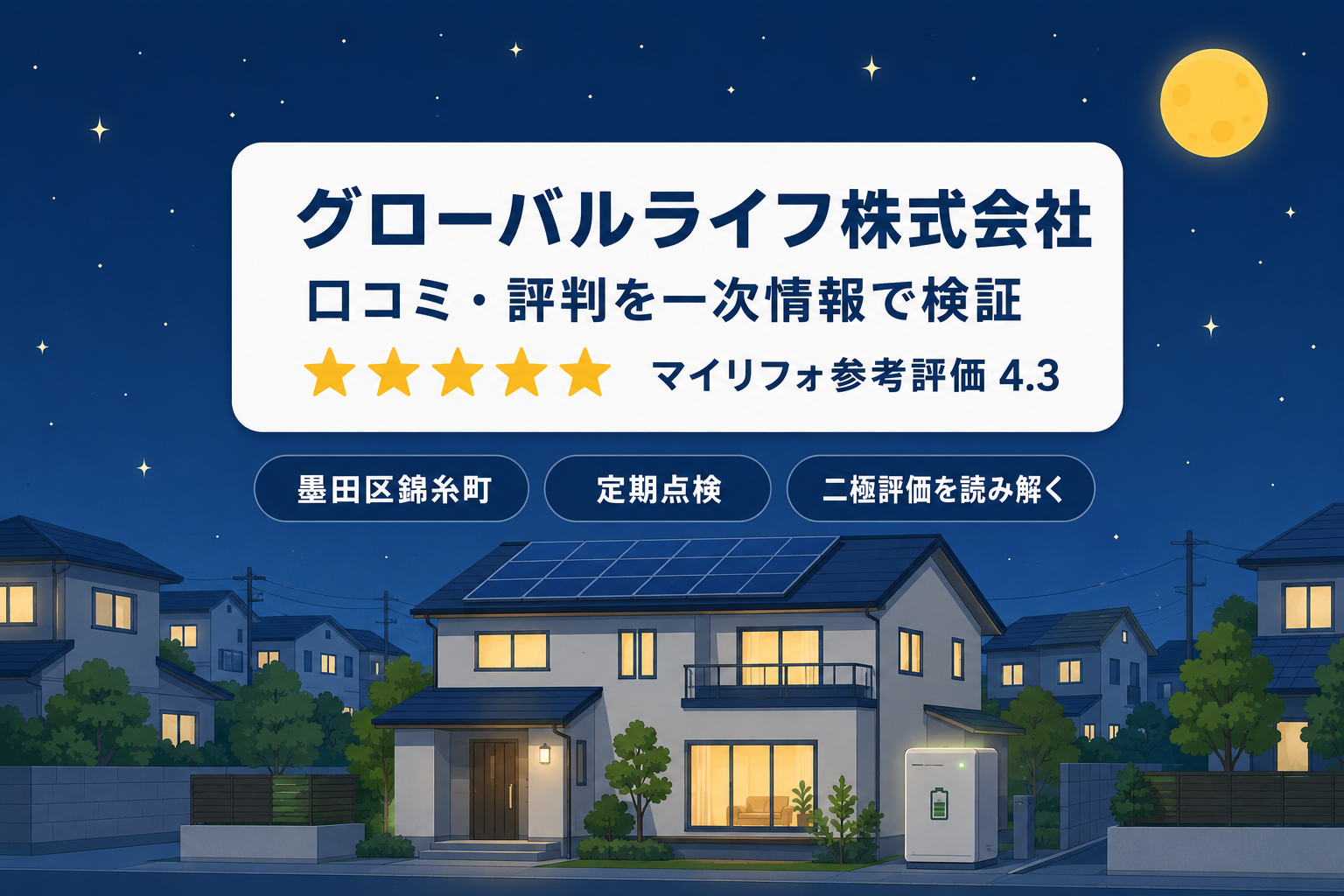 グローバルライフ株式会社（墨田区錦糸町）の口コミ・評判をマイリフォが一次情報で検証｜参考評価4.3