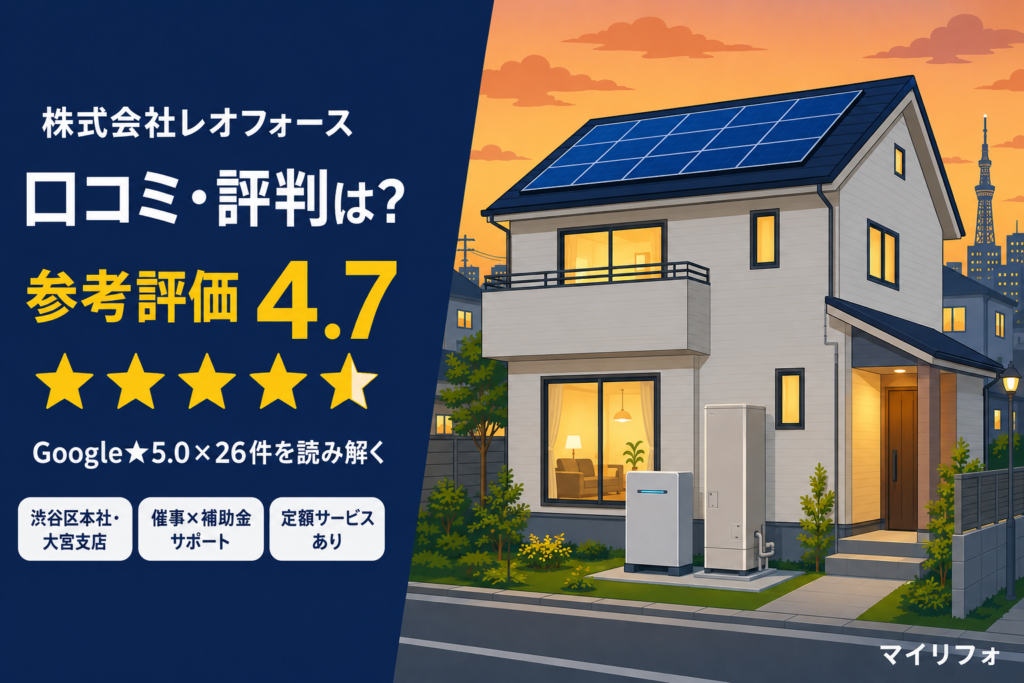 株式会社レオフォースの口コミ・評判｜マイリフォ参考評価4.7 　アイキャッチ画像