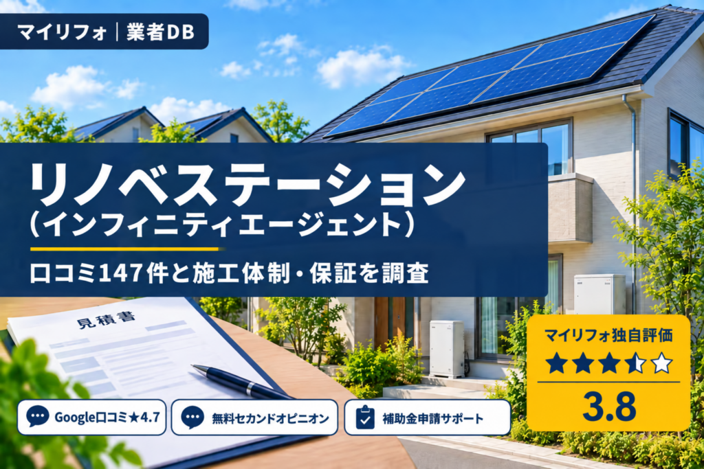 リノベステーション（インフィニティエージェント）｜口コミ147件と施工体制・保証を調査｜マイリフォ独自評価3.8