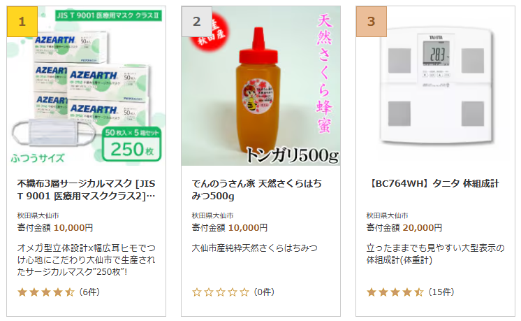 大仙市のおすすめ返礼品ランキングのイメージ